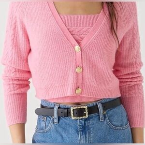 J.Crew Super-soft Cropped cable-knit sweater & tank set - Size L